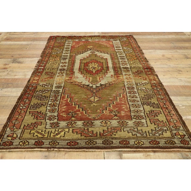 Textile Vintage Turkish Oushak Rug - 03'07 X 06'08 For Sale - Image 7 of 8