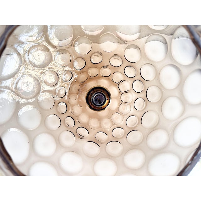 Metal Vintage Smoked Pendant Light from Glashütte Limburg, 1970s For Sale - Image 7 of 12