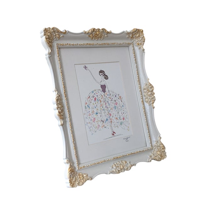 Original Fashionista Figural Watercolor Painting Framed For Sale - Image 9 of 14