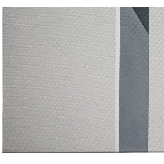 Textile Scott Woodard "Silent but Deadly" Gray Toned Abstract Surrealist Architectural Painting, 2018 For Sale - Image 7 of 11