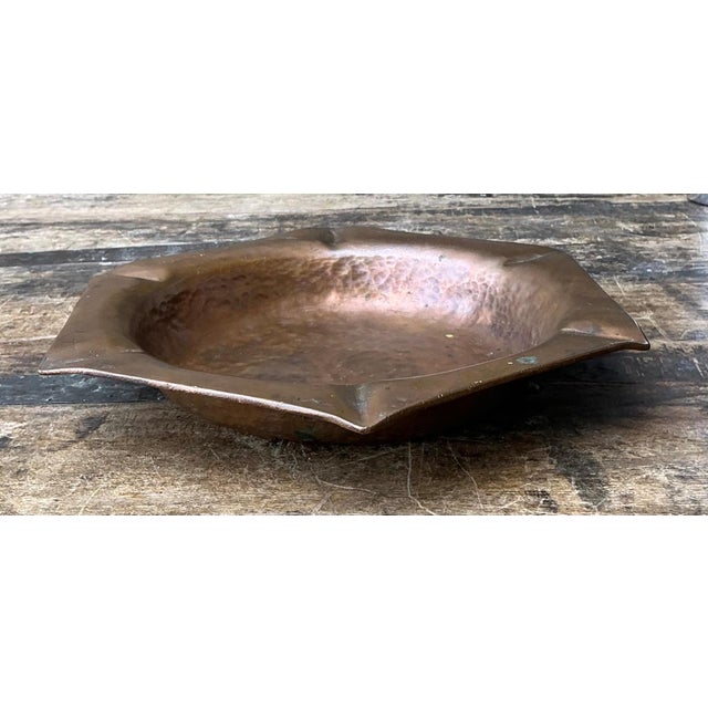 Vintage Hexagonal Hammered Copper Ashtray For Sale - Image 16 of 16