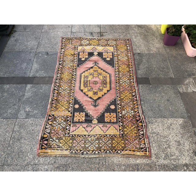 Distressed Vintage Floral Turkish Rug - 2′11″ × 4′11″ For Sale - Image 11 of 11