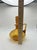 Charming vintage honey amber glass cruet featuring a bulbous body adorned with delicate wheel-cut etched floral and...