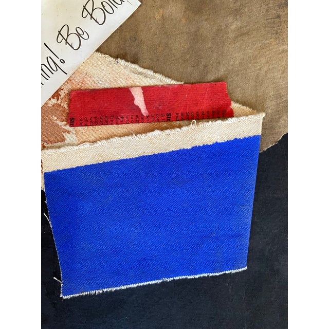 Textile 1950-60’s "Darling Be Bold" Mixed Media Collage, Framed For Sale - Image 7 of 8