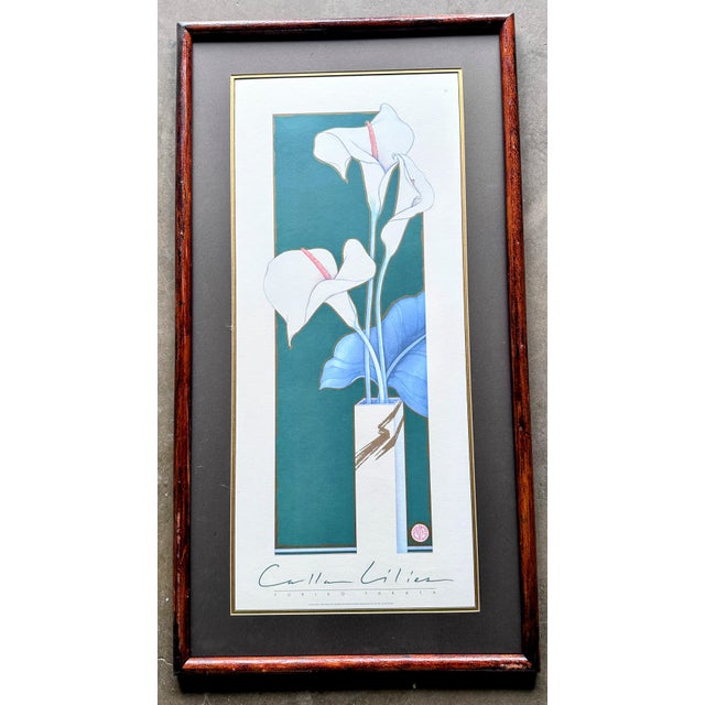 1980s Vintage Tall 48" Poster Calla Lilies by Yuriko Takata For Sale - Image 5 of 9