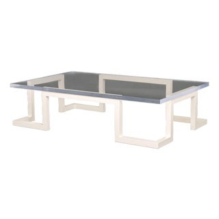 Modern Custom-Made Lacquered Wood Coffee Table For Sale