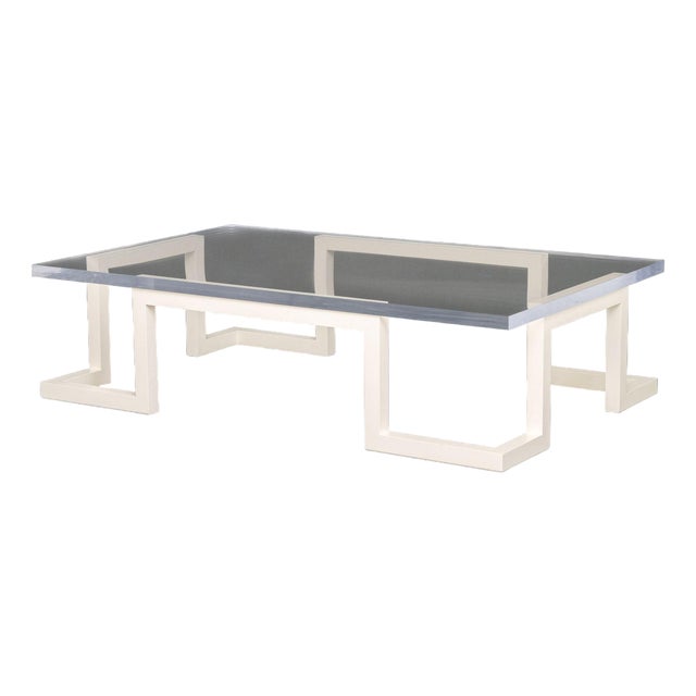 Modern Custom-Made Lacquered Wood Coffee Table For Sale