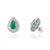 Metal 3.16ct Emerald & 1.2ct Diamond Double Halo Cluster Earrings in 18k White Gold- 2 Pieces For Sale - Image 7 of 17