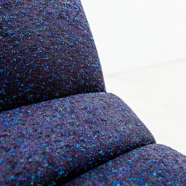 Metal Vintage Mid Century Modern Scoop Lounge Chair in Kvadrat Fabric For Sale - Image 7 of 12