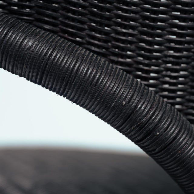 Set of Sculptural Rattan Tripod Armchairs, 1980s For Sale - Image 11 of 18