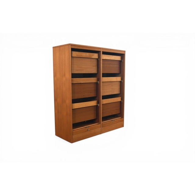 Danish Modern Tambour Locking File Cabinet in Teak | 1960s For Sale - Image 11 of 12