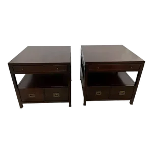 Vanguard Furniture Michael Weiss End Tables Double Doors Drawer - a Pair