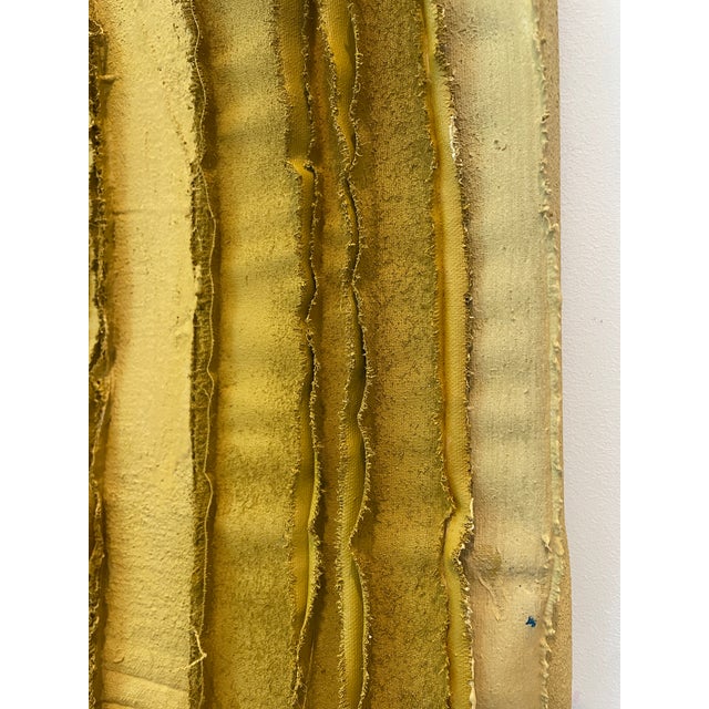 Textile "Tandem 02" Mustard Yellow Salvaged Materials Wall Sculpture For Sale - Image 7 of 9