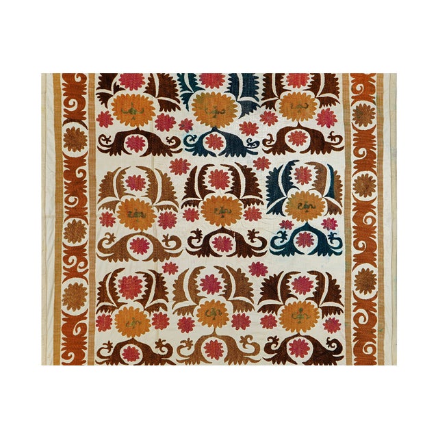 1960s Flower Suzani Tapestry - Wall Decor For Sale - Image 5 of 9