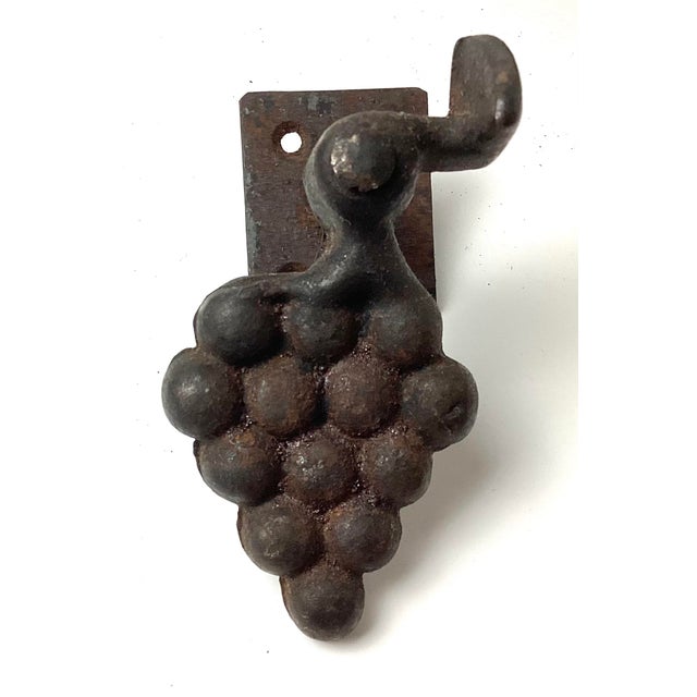 American Antique Cast Iron Grape Shutter Dogs Set of 6 For Sale - Image 3 of 7