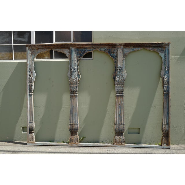 Wood Antique Indian Triple Moorish Archway For Sale - Image 7 of 8