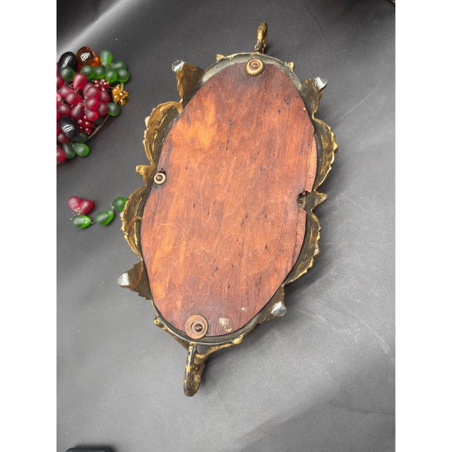 Antique Czech Gilt Bronze Coupe and Plateua Centerpiece With a Bohemian Glass Fruit Arrangement. For Sale - Image 13 of 13
