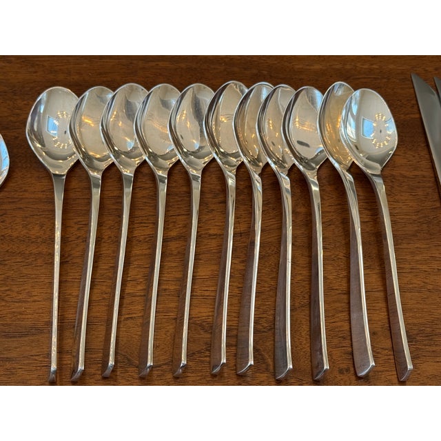 Mid 20th Century “Vision” Sterling Silver Flatware by Ronald Hayes Pearson - 60 Piece For Sale In Boston - Image 6 of 9