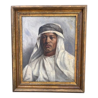 An Antique Portrait of a Young Sheikh, Signed h.p. Stevens, 1898 For Sale