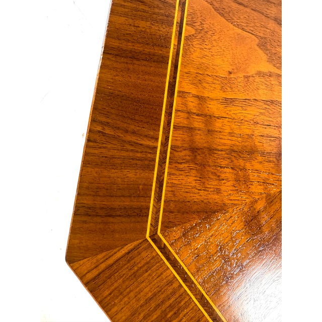 Vintage Baker Furniture Company Walnut Side Table For Sale - Image 9 of 11