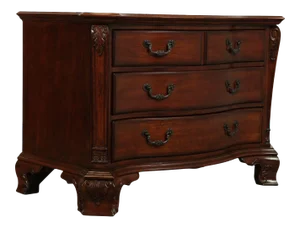 Georgian Style Cherry Serpentine Chest of Drawers