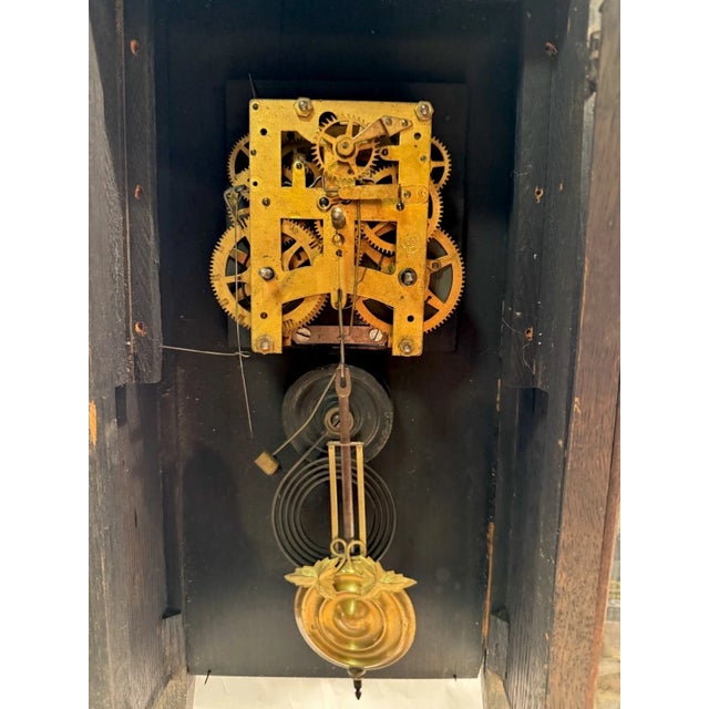 Wood Antique New Haven Mission Style Parlor Mantel Clock- “Santa Clara” Model For Sale - Image 7 of 9