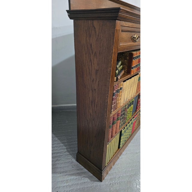 Brown Oak Open Adjustable Library Bookcase, 1880 For Sale - Image 8 of 13