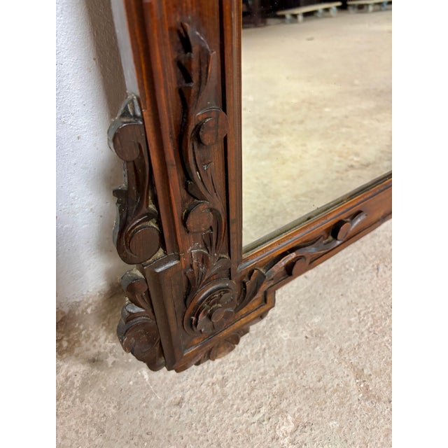 1920s Large Renaissance Revival Hardwood Mirror, Early 20th-Century For Sale - Image 5 of 16
