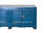 Wood Vintage Distressed Cerulean Blue Doors Low Tv Stand Console Table Cabinet For Sale - Image 7 of 12