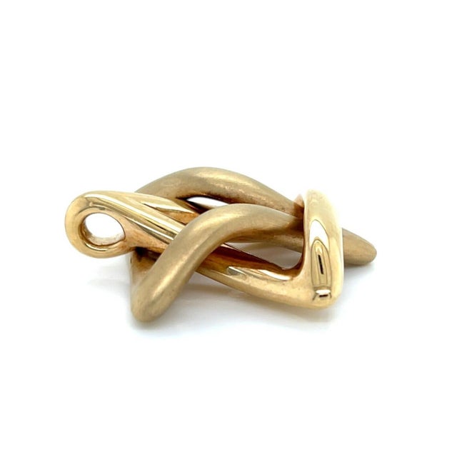 Contemporary Puffed Interlocking Star of David 14k Yellow Gold Charm Pendant For Sale - Image 3 of 5