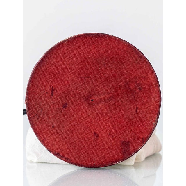 Burgundy Leather Table Lamp from Maison Lancel, 1940s For Sale - Image 12 of 13