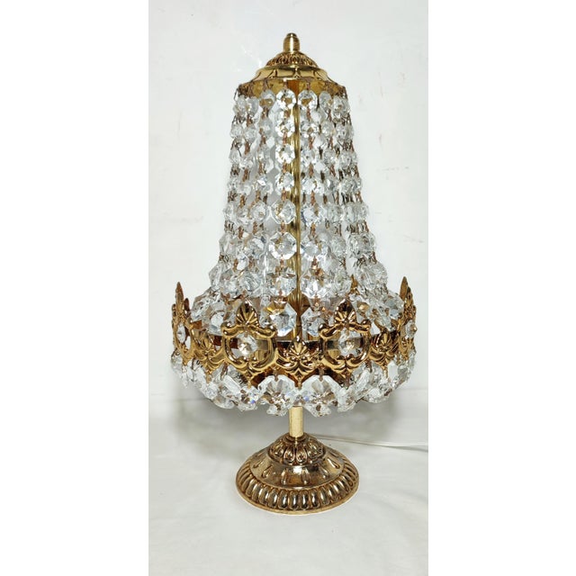 Crystal Table Lamp, Spain, 1970s For Sale - Image 11 of 12