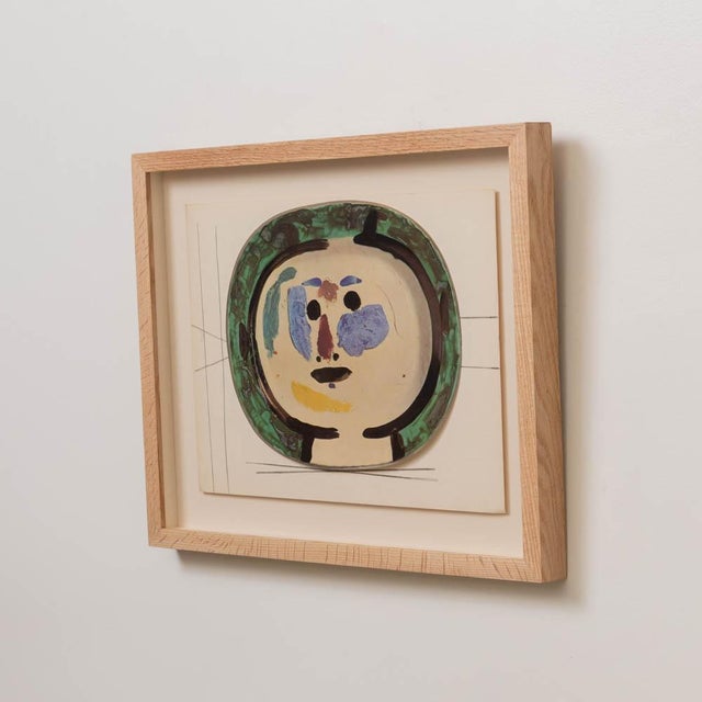 Green 1948 Framed Lithographic Plate, Céramiques De Picasso For Sale - Image 8 of 8