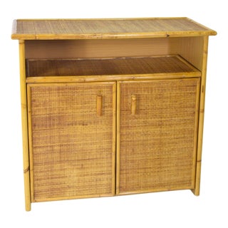 Italian Sideboard in Bamboo and Rattan, 1960s For Sale