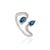 VR Jewels 14k Gold Pear & Oval Cut Blue Sapphire & Diamond Bypass Toi Et Moi Ring Size 4 For Sale - Image 4 of 17