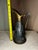 1950s 1950s Dayagi Israel Solid Brass Pitcher Vase MCM Judaica Verdigris Art Deco For Sale - Image 5 of 8