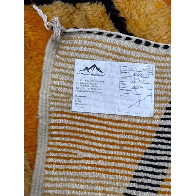 Vintage Yellow & Orange Moroccan Rug 6’9" X 9’7" For Sale - Image 9 of 9