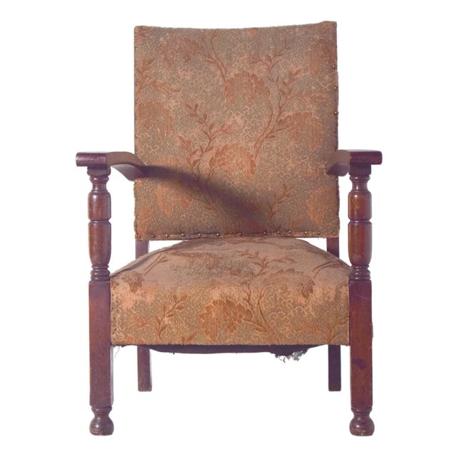 Brown Portuguese Low Armchair, 1890s For Sale - Image 8 of 8