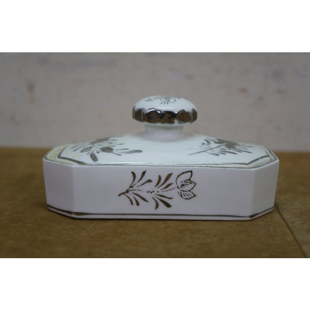 Ceramic Antique Porcelain Ceramic Lidded Butter Dishes Casseroles Tureens 6" - Set of 5 For Sale - Image 7 of 18