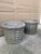 Late 20th Century Vintage French Country Cast Concrete Basketweave Planters, a Pair For Sale - Image 5 of 8
