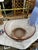 Metal 1970s Pink Depression Glass Bowl With Footed Silver Base For Sale - Image 7 of 7