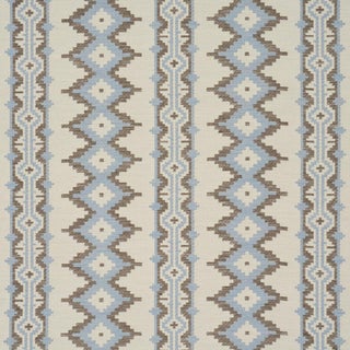 Schumacher Pathway Fabric In Sky For Sale