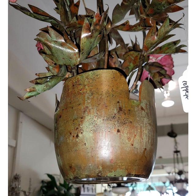 1970s Garland Faulkner Floral Tole Chandelier For Sale In West Palm - Image 6 of 8