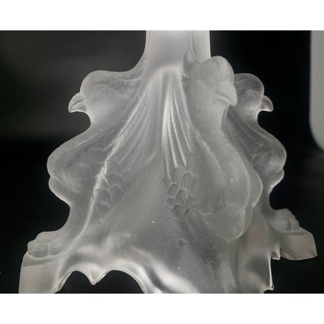 Crystal Griffon Candlestick from Val Saint Lambert, Belgium, 1920s For Sale - Image 11 of 12