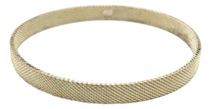 1990s Tiffany & Co Estate Somerset Hard Bangle M 7.5" Silver 6.5 mm Height