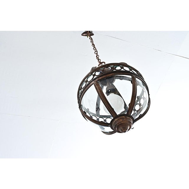 English Pair of 20th Century Glass Globe Lanterns For Sale - Image 9 of 12