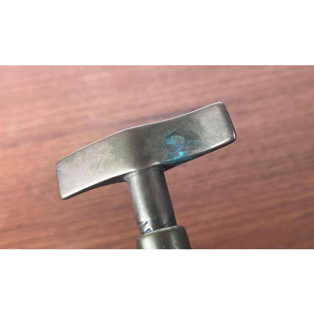 Mid-Century Modern Italian Brass Corkscrew Bottler Opener, 1960s For Sale - Image 6 of 13