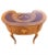 1940s Two-Drawer Continental Marquetry Mahogany Kidney Dressing Table For Sale - Image 4 of 11
