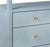 Metal Matthew Izzo Home Jordan Painted Blue Linen Six Drawer Console Table With One Open Shelf, Glass Top, and Brass Knobs For Sale - Image 7 of 7