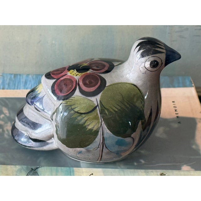 Vintage Tonala Pottery Bird Figurine Folk Art Mexican For Sale - Image 9 of 10